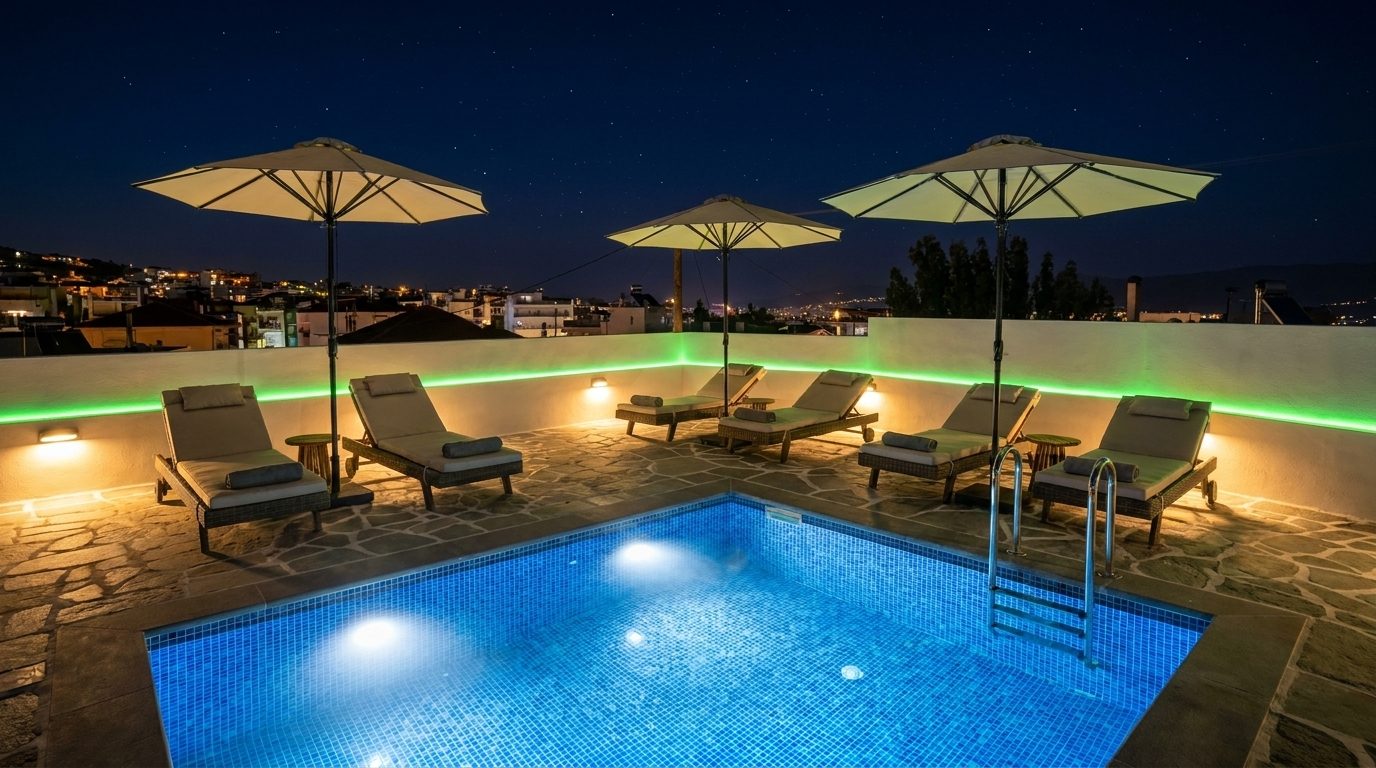 Pool bei Nacht